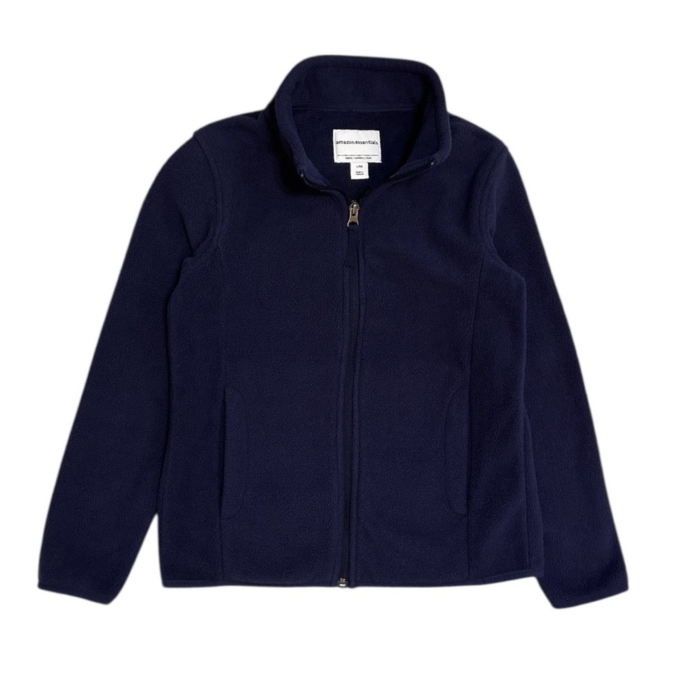 Amazon Essentials Girls' Polar Fleece Full-Zip Mock Jacket Coat Size Large